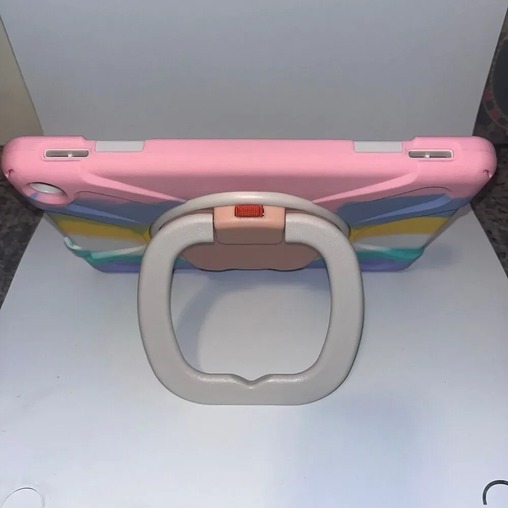 Heavy Duty Hybrid Rugged Shockproof Case 360 Gen/iPad 7th Gen Rainbow Pink